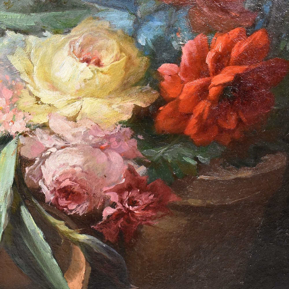 QF557 1 antique flower painting floral oil painting XIX century.jpg